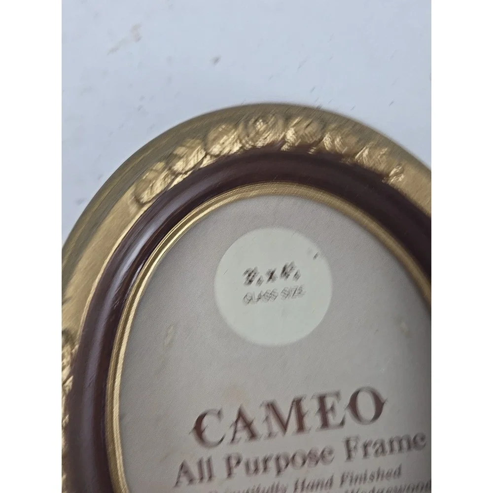 Lot of 3 Cameo Art Deco Gold Wedgewood Oval Hanging Picture Frames 3.25x4.25
